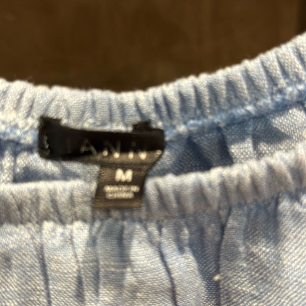 Annie. Light Blue Ruffle Neck Top - Picture 5 of 5